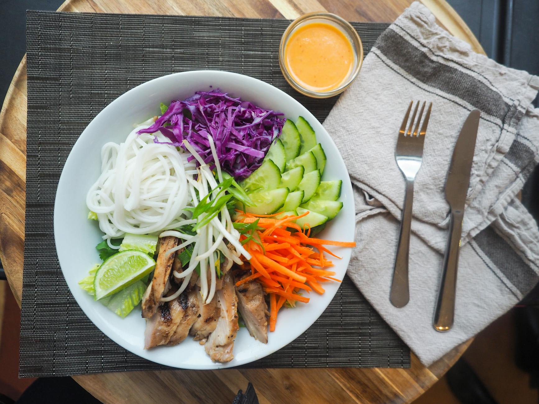 Ginger Chicken Rice Noodle Bowl