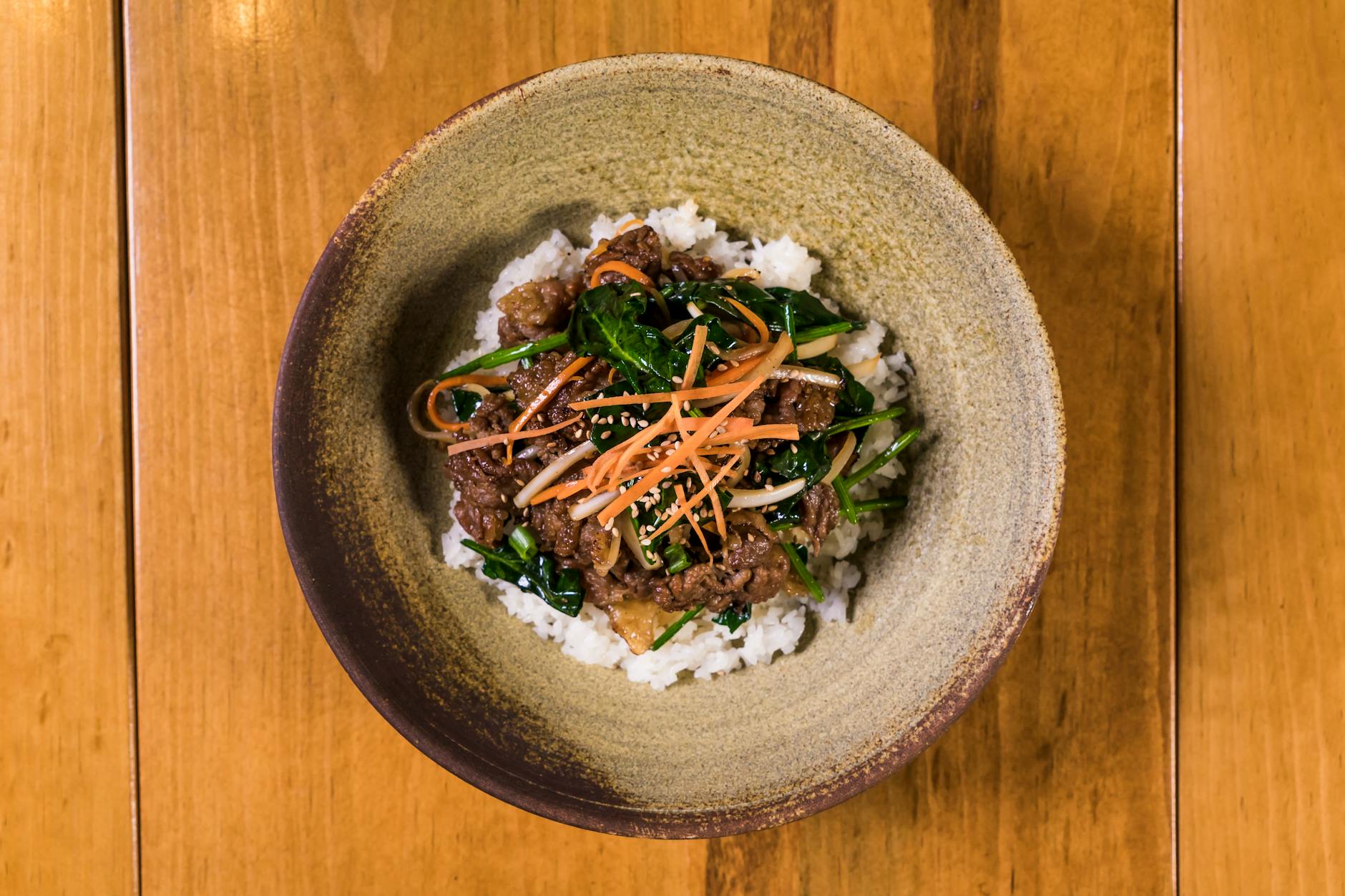 Miso Beef & Spinach Couscous Mini Bowls